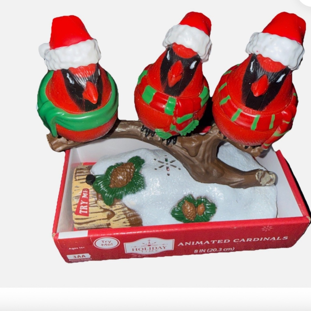 Holiday Time Animated Cardinals Singing Birds